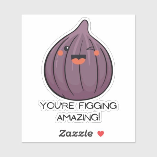 Funny Obstpuff Feigenkawaii Gesicht für Wasserflas Aufkleber (Blatt)