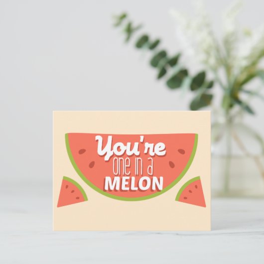 Funny Obstpun Sie sind eins in einer Million (Melo Postkarte (Stehend Vorderseite)