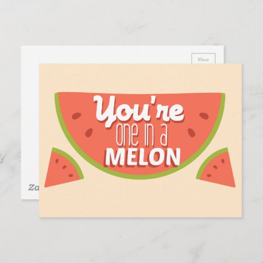 Funny Obstpun Sie sind eins in einer Million (Melo Postkarte (Vorne/Hinten)