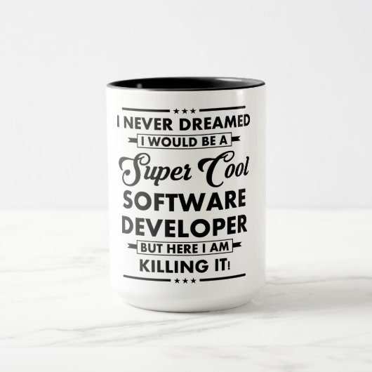 Funny Occupation/Profession Super Cool Developer Tasse (Zentrum)