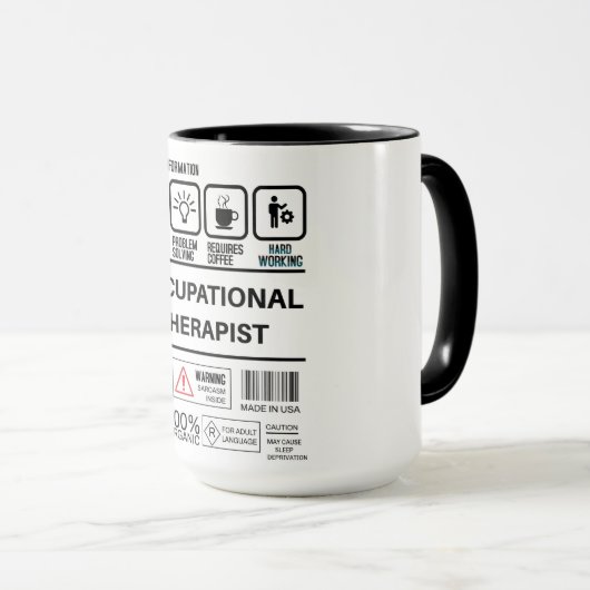 Funny Occupational Therapist Handling Information Tasse (VorderseiteRechts)