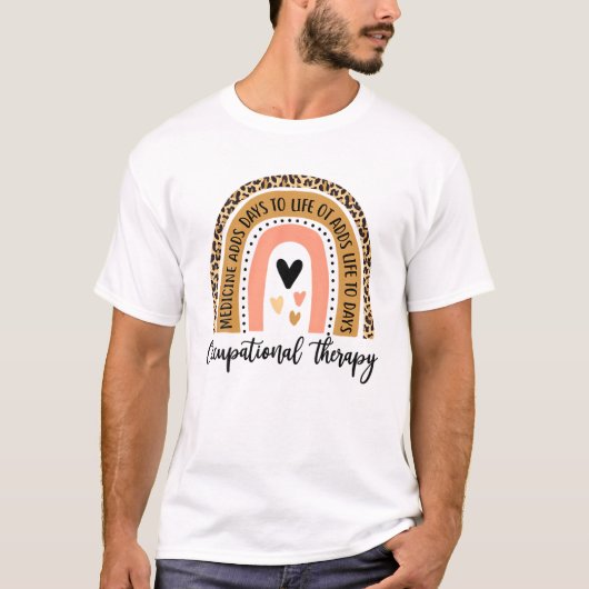 Funny Occupational Therapy Leopard Regenbogen OT T T-Shirt (Vorderseite)