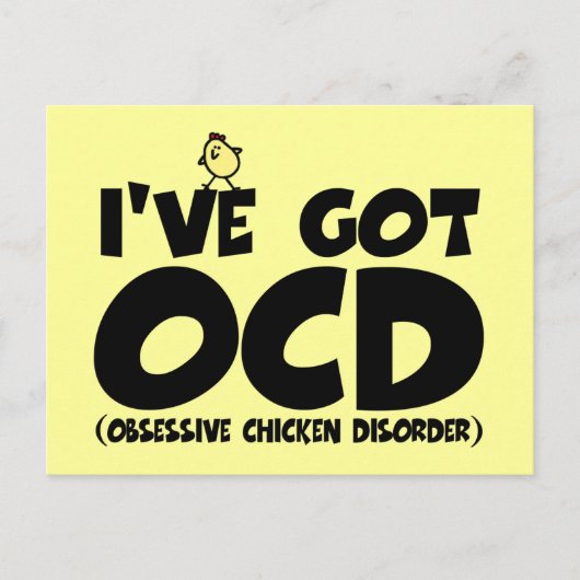 Funny OCD Huhn Postkarte (Vorderseite)