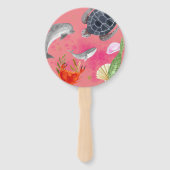 Funny Ocean Animes Kindergeburtstag Party Rosa Fächer (Rückseite)