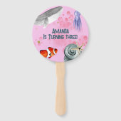 Funny Ocean Animes Kindergeburtstag Party Rosa Fächer (Vorderseite)