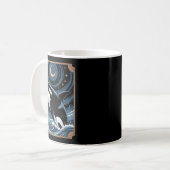 Funny Ocean Orca Whale springen auf einem Tarot Ca Kaffeetasse (Vorderseite Links)