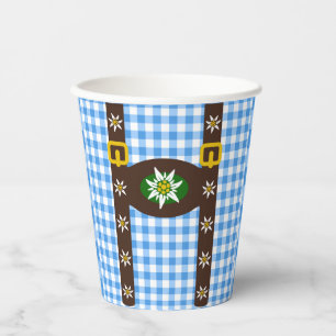 Funny Octoberfest Lederhosen Suspenders Pappbecher