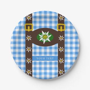Funny Octoberfest Lederhosen Suspenders Pappteller