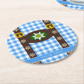 Funny Octoberfest Lederhosen Suspenders Runder Pappuntersetzer (Angewinkelt)