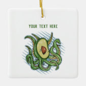 Funny Octopus Avocado Keramikornament (Vorderseite)