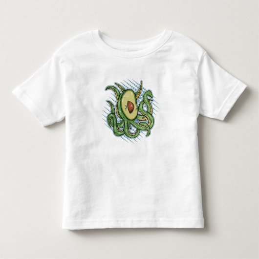 Funny Octopus Avocado Kleinkind T-shirt (Vorderseite)
