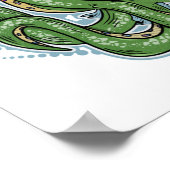 Funny Octopus Avocado Poster (Ecke)