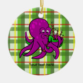 Funny Octopus Bagpipe Illustration Keramikornament (Vorne)