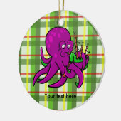 Funny Octopus Bagpipe Illustration Keramikornament (Links)