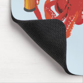 Funny Octopus Beer Lover Mousepad (Ecke)