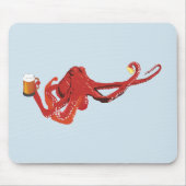 Funny Octopus Beer Lover Mousepad (Vorne)