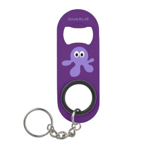 Funny Octopus benutzerdefinierter Monogramm-Flasch Schlüsselbund Flaschenöffner
