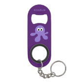 Funny Octopus benutzerdefinierter Monogramm-Flasch Schlüsselbund Flaschenöffner (Rückseite)
