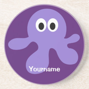 Funny Octopus benutzerdefinierter Monogramm-Unters Getränkeuntersetzer