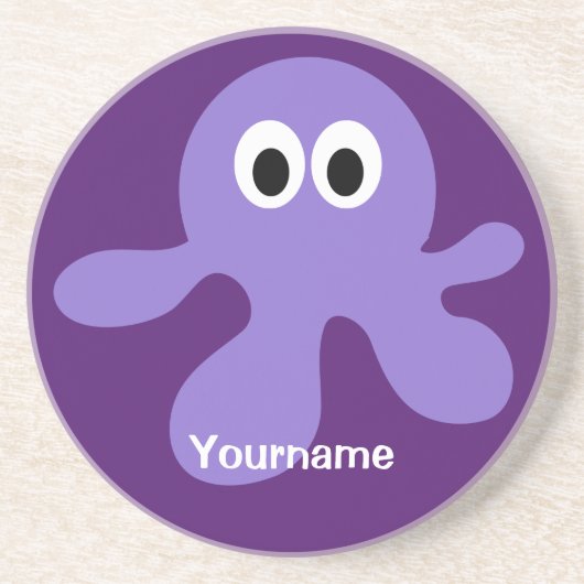 Funny Octopus benutzerdefinierter Monogramm-Unters Getränkeuntersetzer (Vorne)