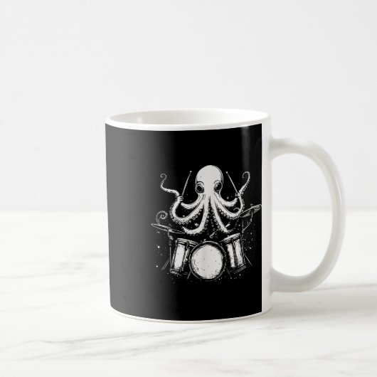 Funny Octopus Drummer Drums Drumming Music Lover Kaffeetasse (Rechts)