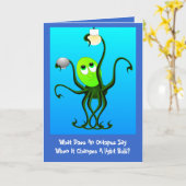 Funny Octopus Geburtstag Karte (Gelbe Blume)