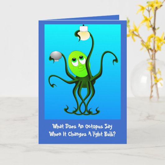Funny Octopus Geburtstag Karte (Gelbe Blume)
