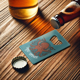 Funny Octopus Grog Opener Red Tentacles Cartoon Geldbeutel Flaschenöffner