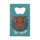 Funny Octopus Grog Opener Red Tentacles Cartoon Geldbeutel Flaschenöffner (Rückseite)
