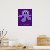 Funny Octopus individuelle Name Poster (Küche)