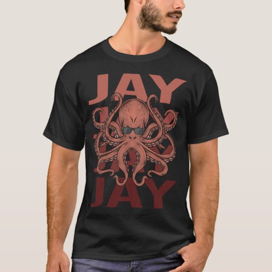 Funny Octopus - Jay Name T-Shirt (Vorderseite)