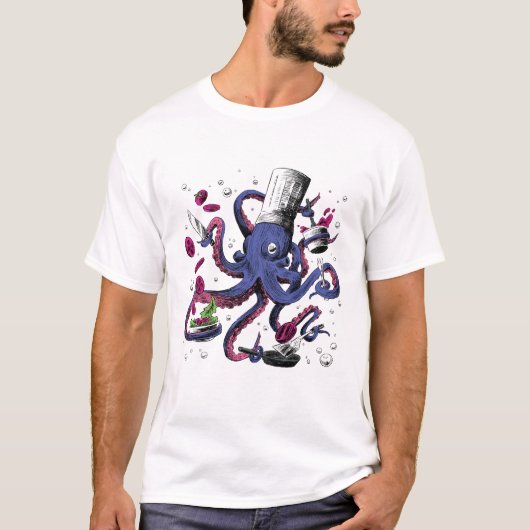 Funny Octopus Koch T-Shirt (Vorderseite)