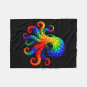 Funny Octopus Lovers Polka Dot Art Student Happy D Fleecedecke (Vorderseite (Horizontal))