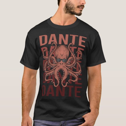Funny Octopus - Name Dante T-Shirt (Vorderseite)
