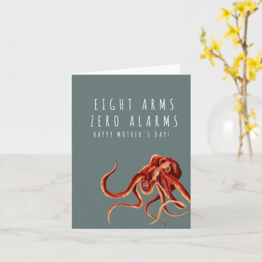 Funny Octopus Pun Mother's Day Karte (Gelbe Blume)