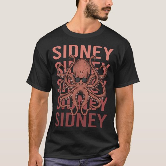 Funny Octopus Sidney T-Shirt (Vorderseite)