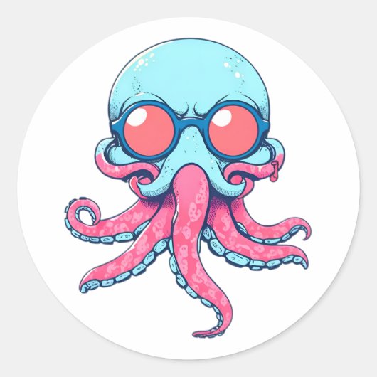 Funny octopus Sticker (Vorderseite)