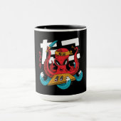 Funny Octopus Sushi Koch Design Tasse (Zentrum)