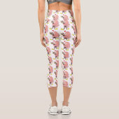 Funny octopus umarmt Taucher Cartoon Spaß Capri Leggings (Rückseite)