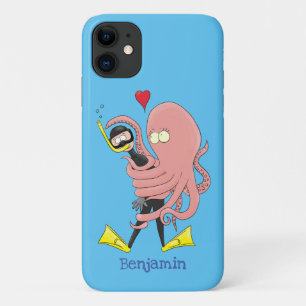 Funny octopus umarmt Taucher Cartoon Spaß Case-Mate iPhone Hülle
