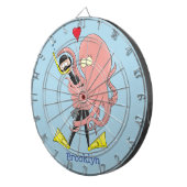 Funny octopus umarmt Taucher Cartoon Spaß Dartscheibe (Vorderseite rechts)