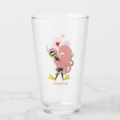 Funny octopus umarmt Taucher Cartoon Spaß Glas (Rückseite)