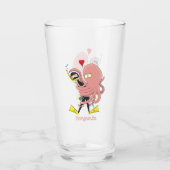 Funny octopus umarmt Taucher Cartoon Spaß Glas (Vorderseite)