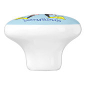 Funny octopus umarmt Taucher Cartoon Spaß Keramikknauf (Seitenansicht)