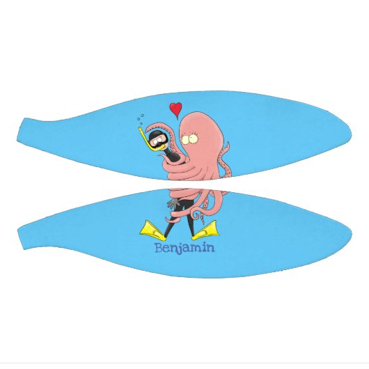 Funny octopus umarmt Taucher Cartoon Spaß Mini Basketball (Panele)