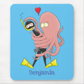 Funny octopus umarmt Taucher Cartoon Spaß Mousepad (Vorne)