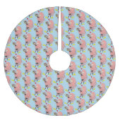 Funny octopus umarmt Taucher Cartoon Spaß Polyester Weihnachtsbaumdecke (Vorderseite)