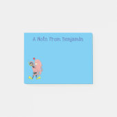 Funny octopus umarmt Taucher Cartoon Spaß Post-it Klebezettel (Vorderseite)