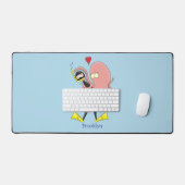 Funny octopus umarmt Taucher Cartoon Spaß Schreibtischunterlage (Tastatur & Maus)