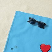 Funny octopus umarmt Taucher Cartoon Spaß Strandtuch (Beispiel)